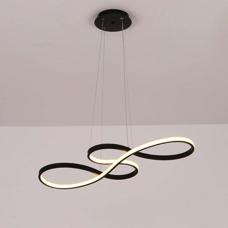 Elegant LED pendant lamp with musical notes design, a modern and artistic ceiling lighting solution.