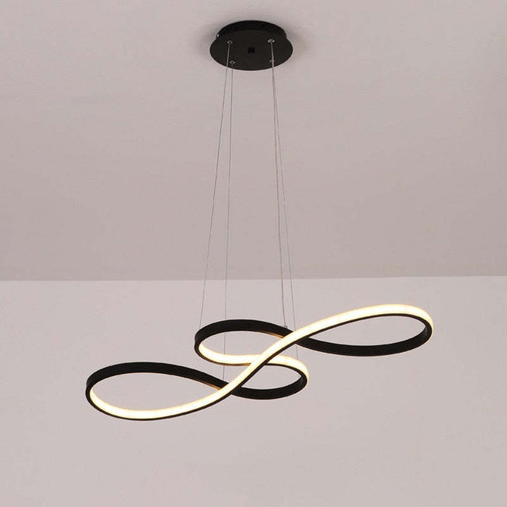 Elegant LED pendant lamp with musical notes design, a modern and artistic ceiling lighting solution.