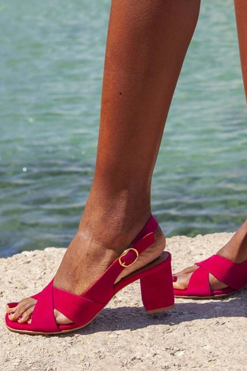 Versatile women's block heel summer sandals, offering elegant comfort with a secure ankle strap for all-day wear.