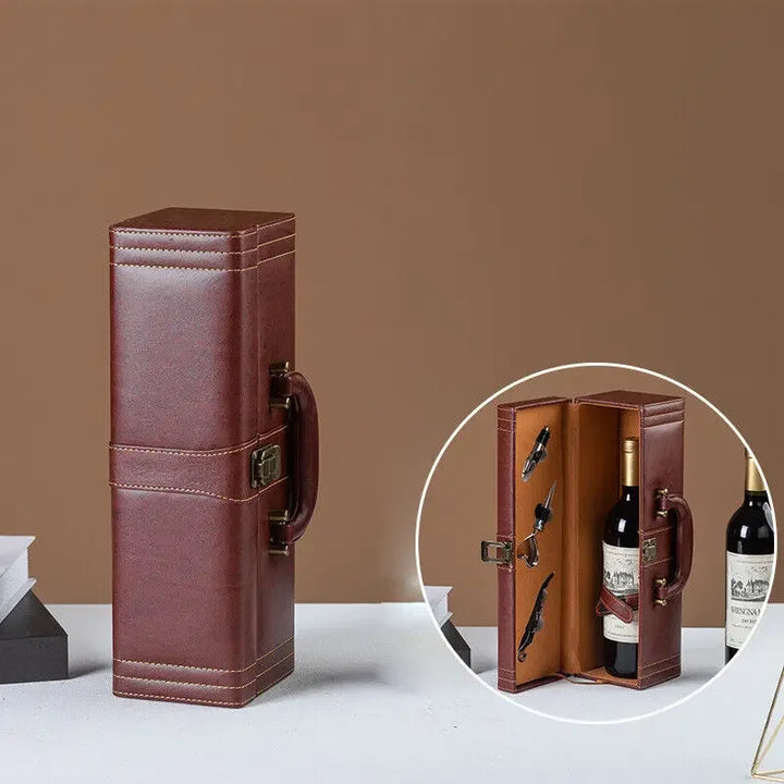 Unisex elegant wine holder, durable and stylish for safe transportation of wine bottles.