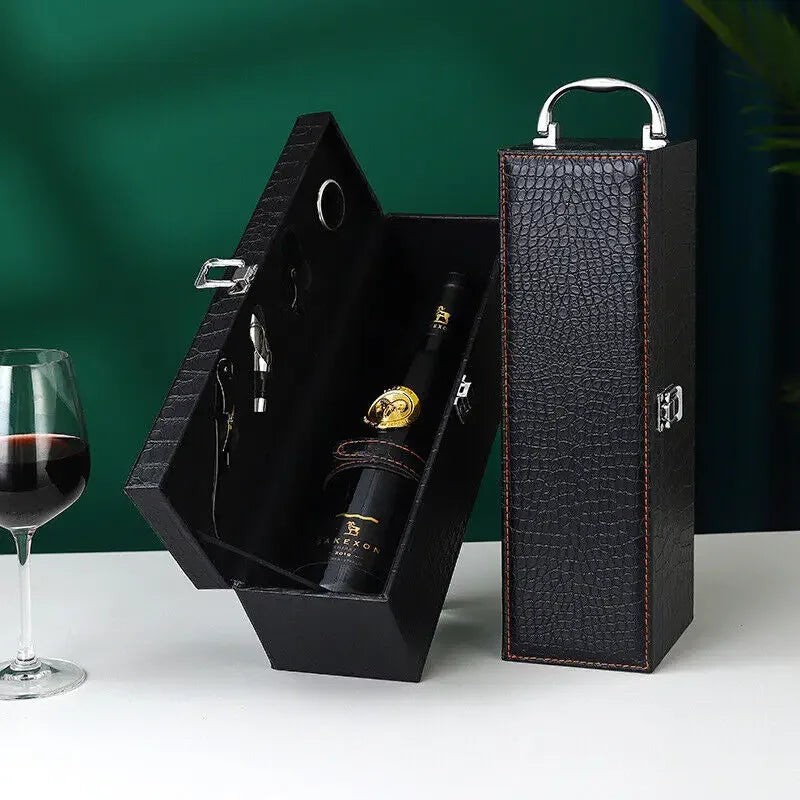 Elegant wine case for connoisseurs, keeps wine bottles & accessories organized and protected.