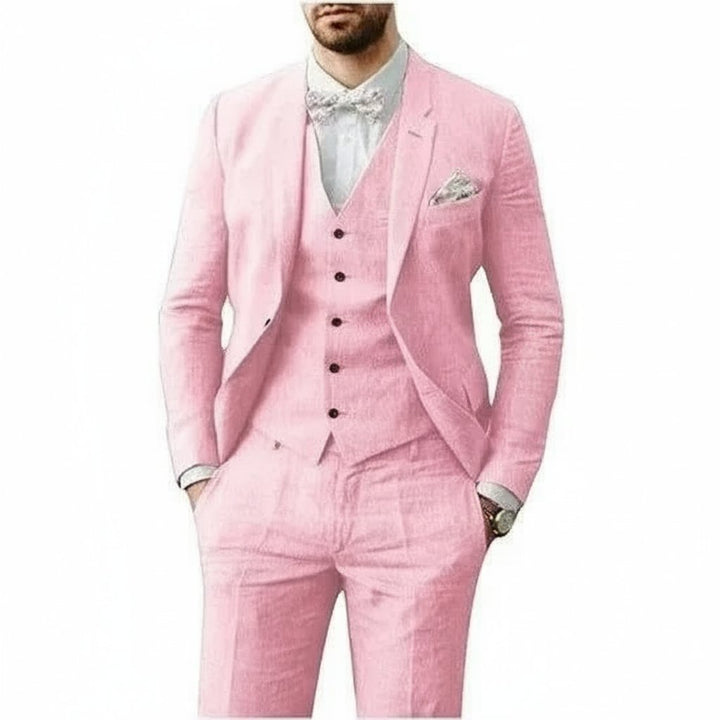 Dapper groom's 3-piece wedding suit. Elegant formal wear, perfect party or event suit for men.
