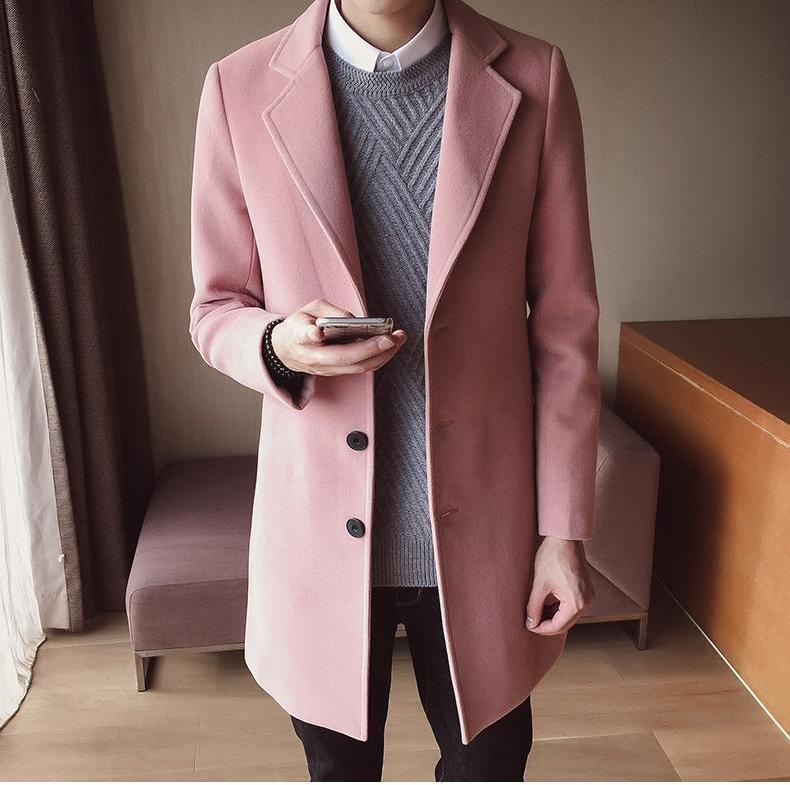 Classic elegant men's overcoat, slim fit long coat, formal outerwear suitable for various events.