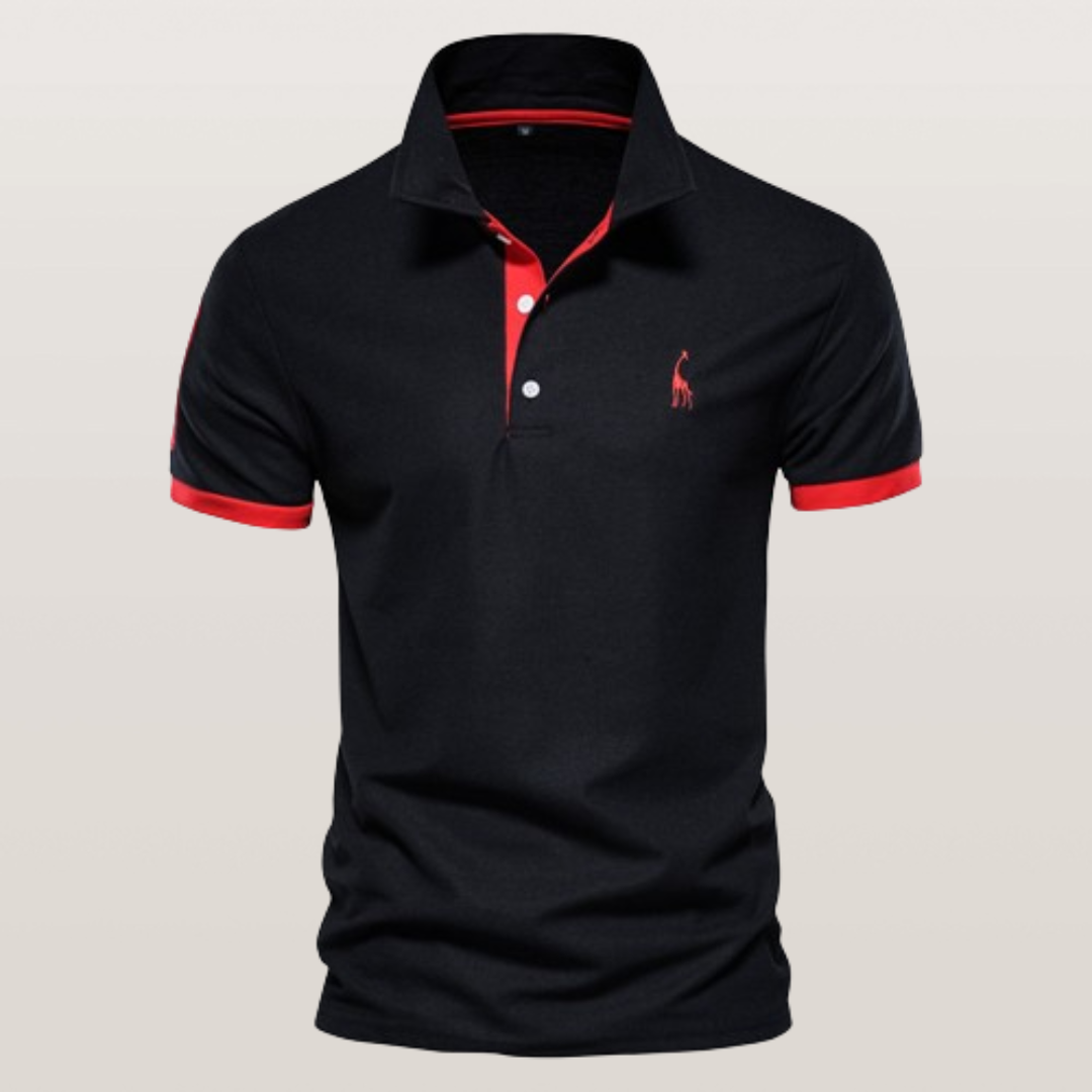 Timeless men's elegant polo shirt with a comfortable fit. Essential short-sleeve top for refined men's style.