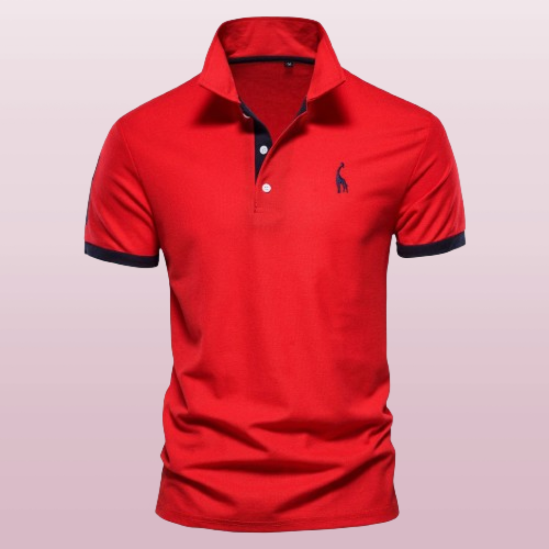 Sophisticated men's polo shirt, a comfortable short-sleeve top for any smart casual occasion. Elegant men's fashion.
