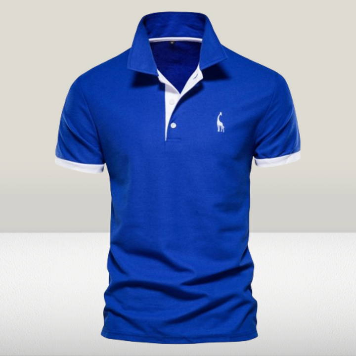 Comfortable men's elegant polo shirt. A versatile short-sleeve top for sophisticated smart casual men's wear.