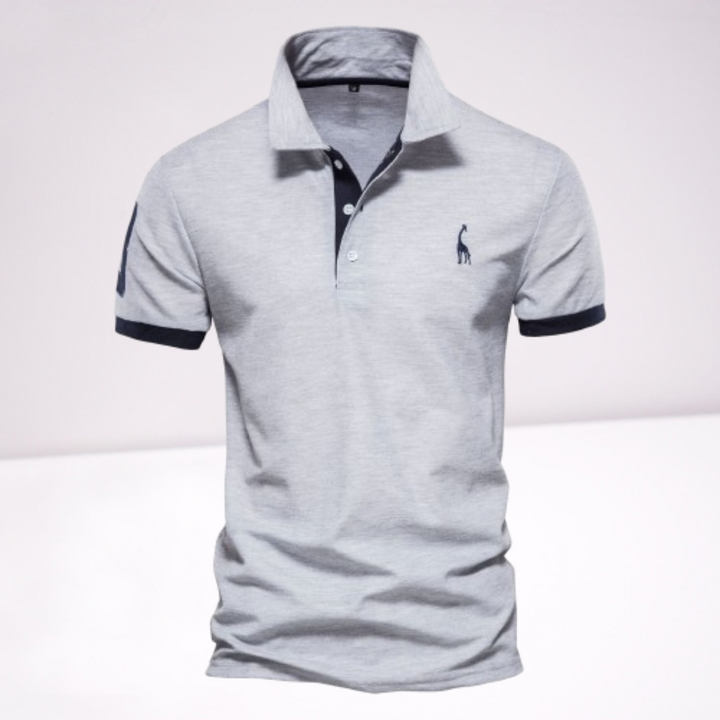 Stylish men's short-sleeve polo shirt offering an elegant, timeless look. Perfect for men's smart casual fashion.