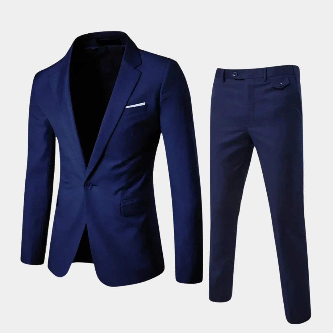 Tailored men's evening wear suit, an elegant blazer & trousers for special occasions and refined fashion.