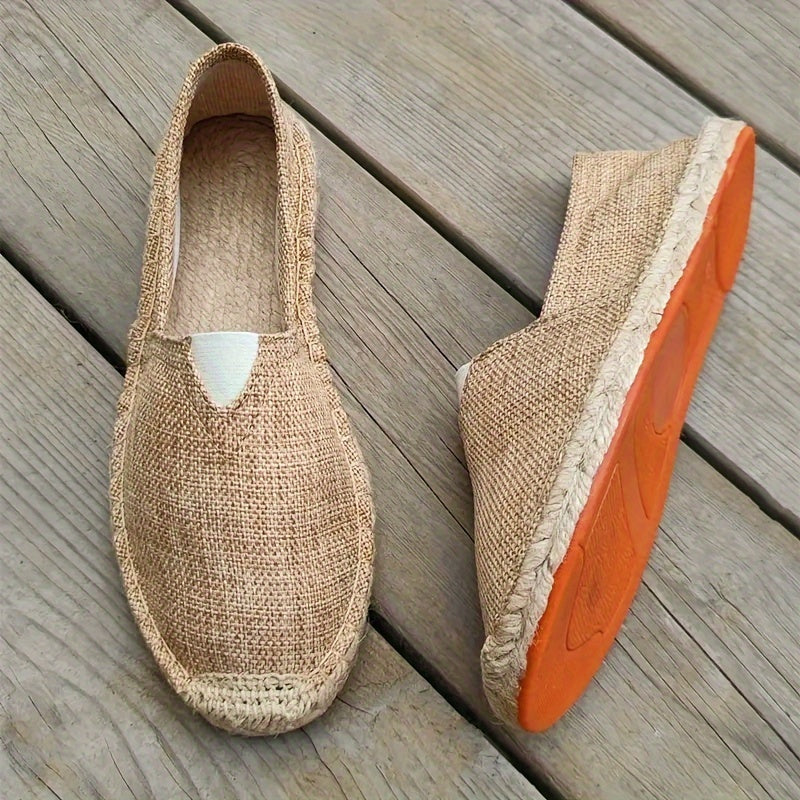 Men's casual espadrille slip-ons, essential lightweight footwear for comfortable beach & vacation style.
