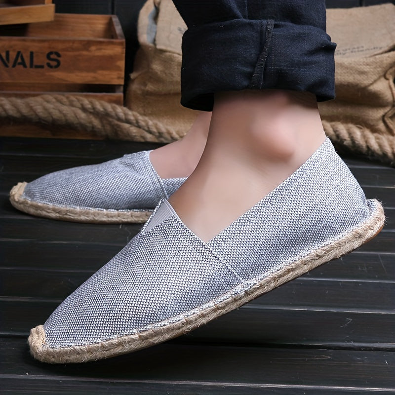 Men's stylish espadrille slip-on shoes, offering effortless summer comfort for vacation & beach wear.