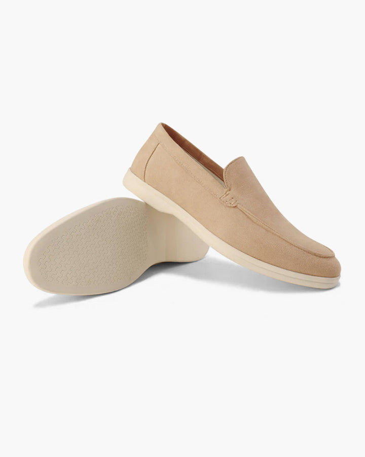 Modern men's casual footwear, comfortable slip-on loafers.