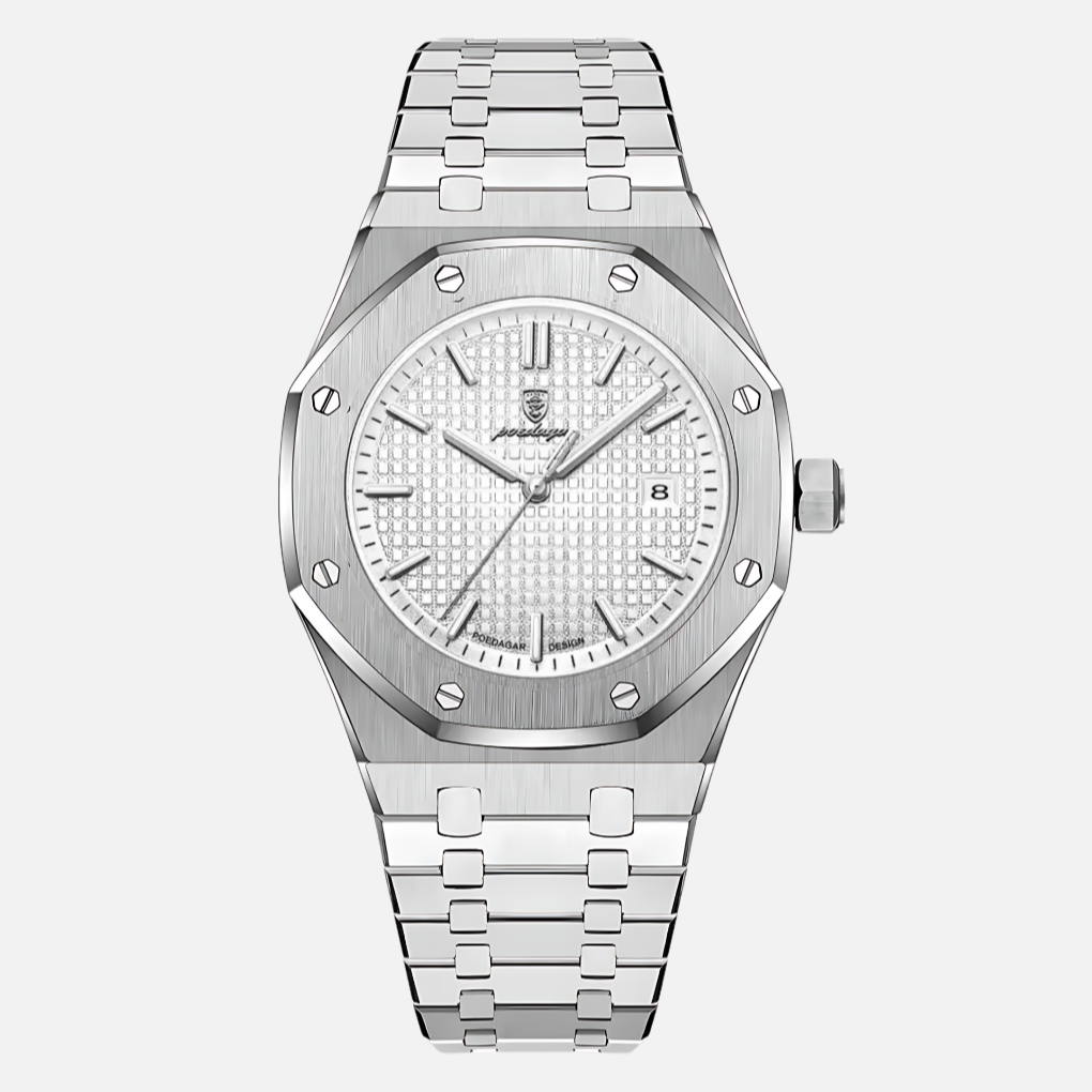 Men's elegant quartz watch, stainless steel, water-resistant, ideal accessory for any occasion.