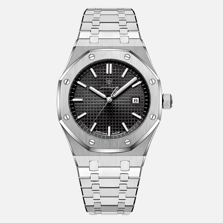 Sophisticated men's stainless steel watch featuring a classic design, a must-have elegant accessory.