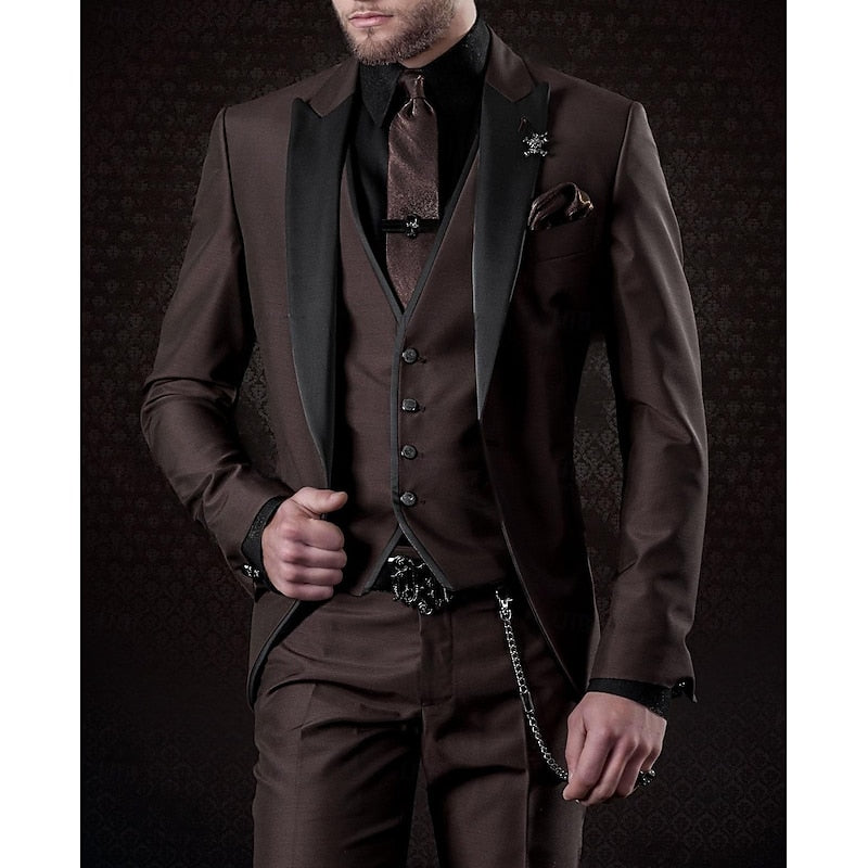 Stylish men's tailored blazer from a three-piece suit, ideal for business attire, formal events & men's fashion.
