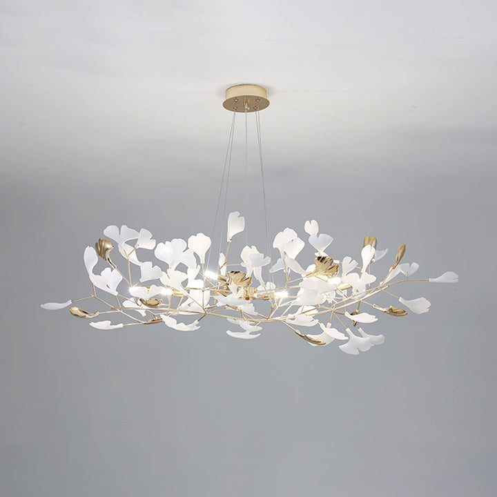 Merrlian elegant LED pendant light, gold & white, enhances modern office spaces.
