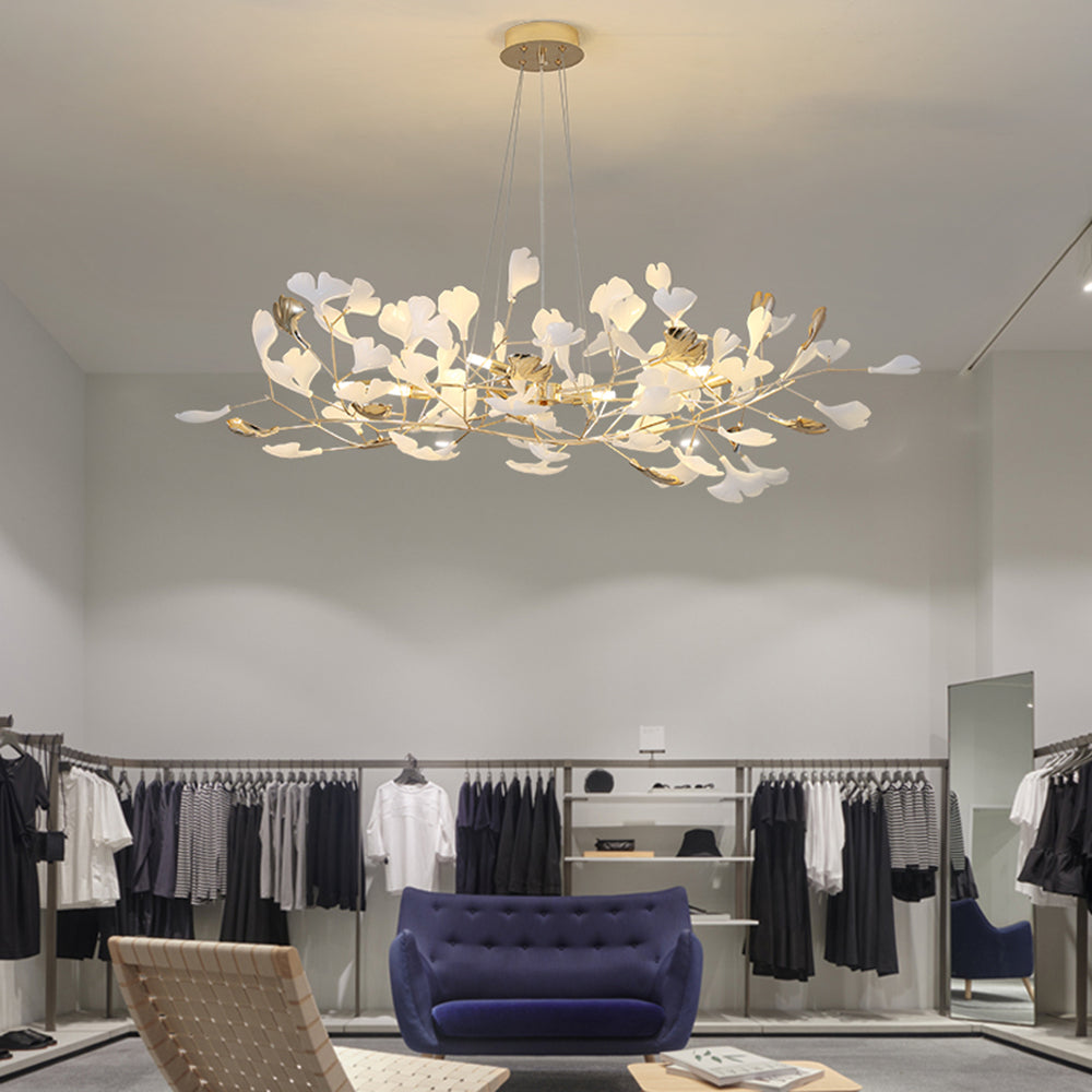 Stylish Merrlian LED pendant, gold & white, ideal for contemporary home lighting.