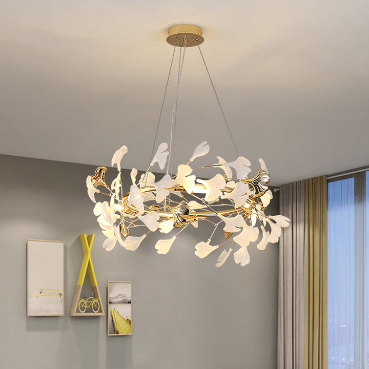 Modern Merrlian chandelier pendant with sculptural design, ideal for living rooms.