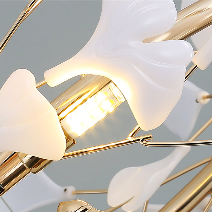 Merrlian gold & white sculptural pendant, modern LED light for elegant home lighting.