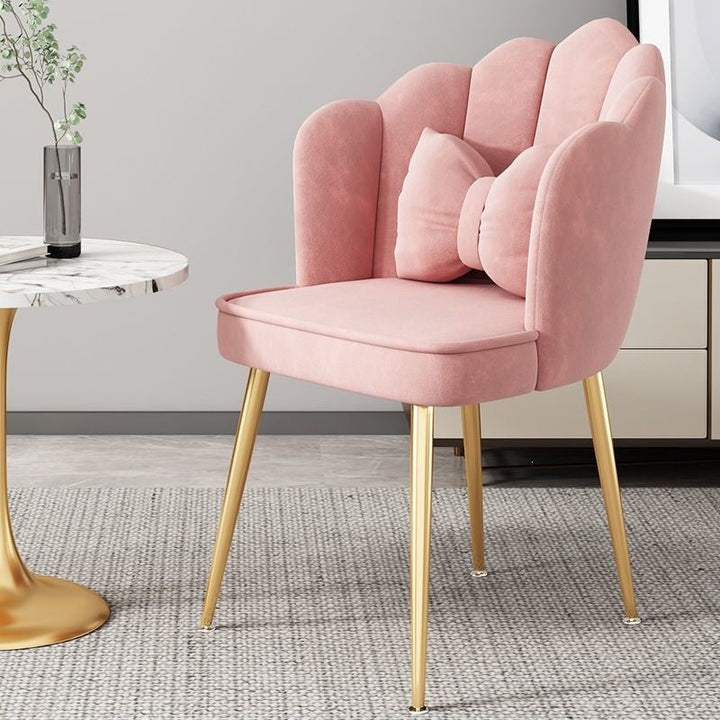 Elegant modern accent chair with sleek gold legs, perfect for living room decor.