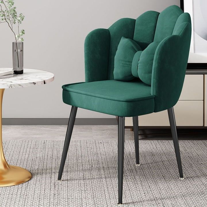 Compact modern accent chair with glamorous gold legs for versatile decor.