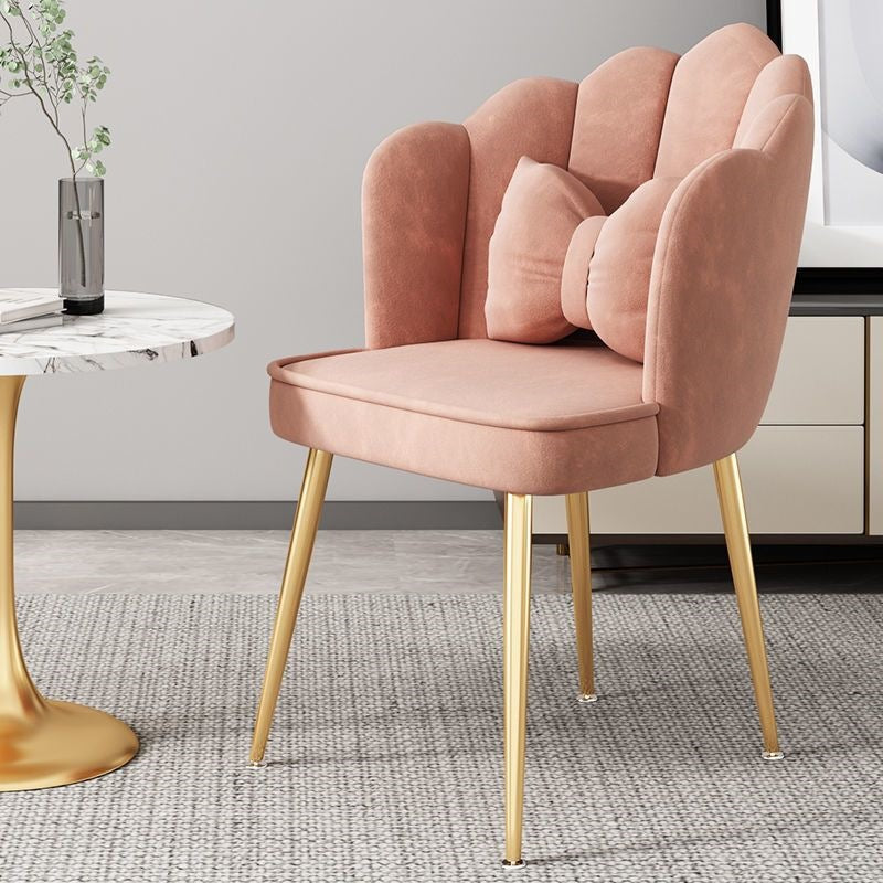 Plush modern accent chair with gold legs, ensuring ultimate comfort & style.