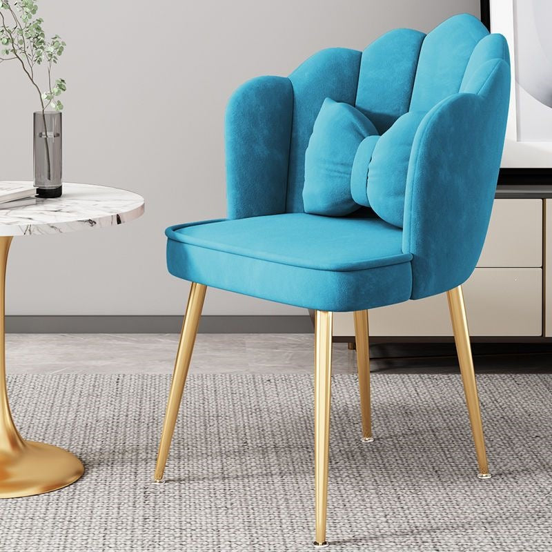 Contemporary gold leg accent chair, a chic statement for your home or office.