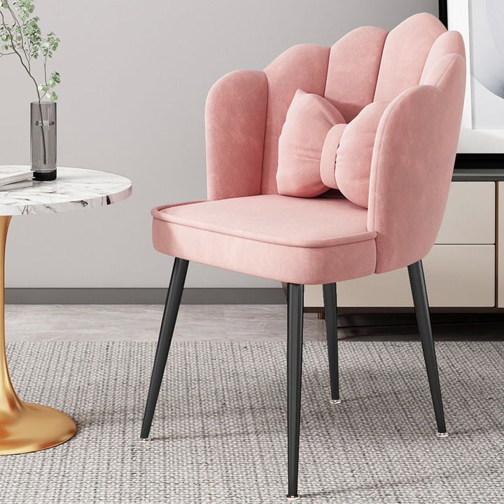 Compact & comfortable modern accent chair, featuring elegant gold legs.