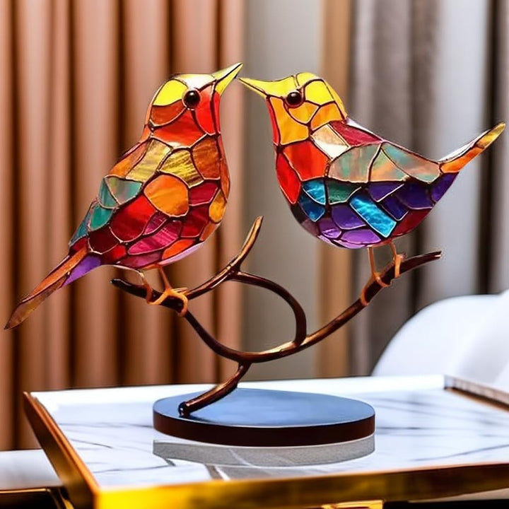 Beautiful glass bird sculpture, elegant centerpiece for modern home decor & art collections.