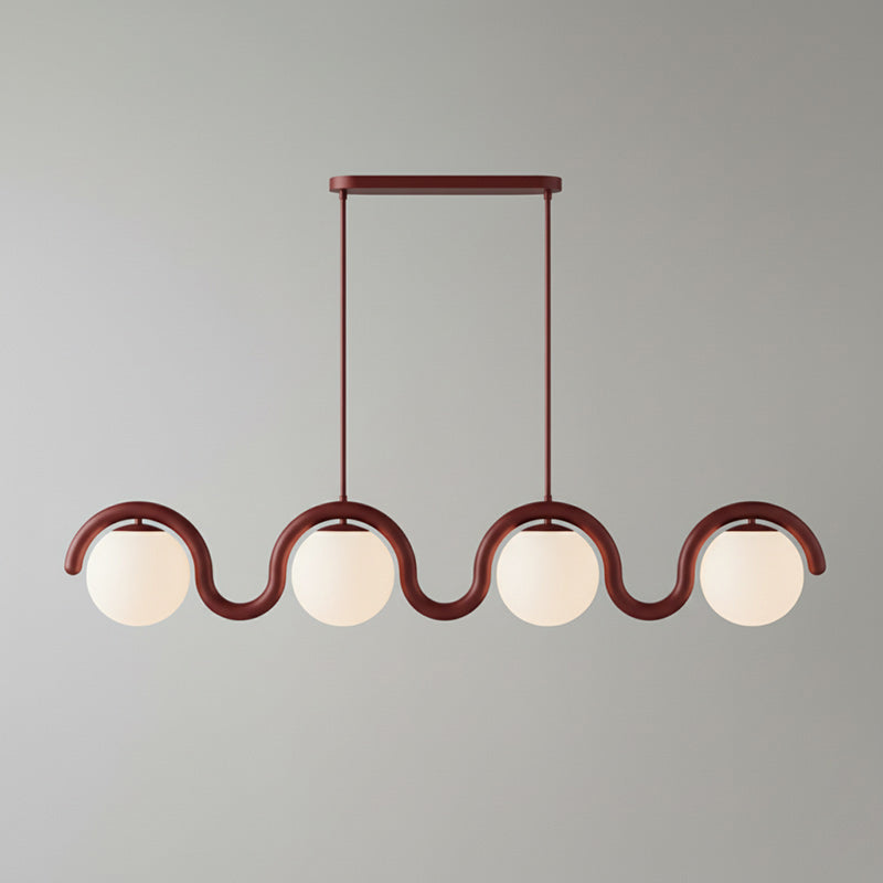 Elegant linear pendant light, black metal finish.