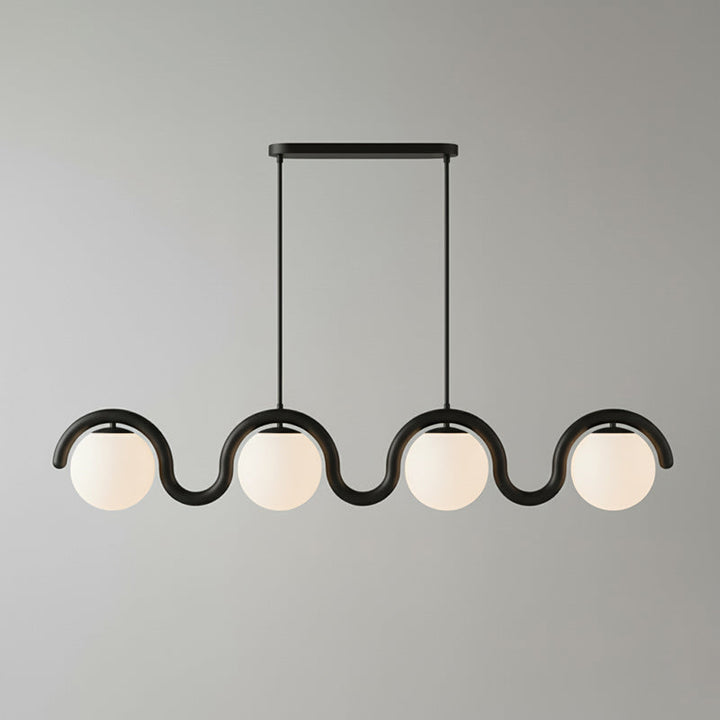 Sophisticated linear pendant, stylish metal frame.