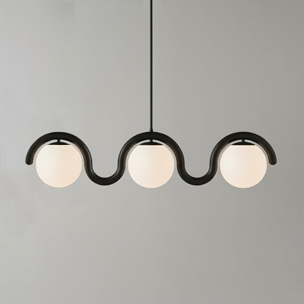 Elegant linear pendant, ideal for modern dining.