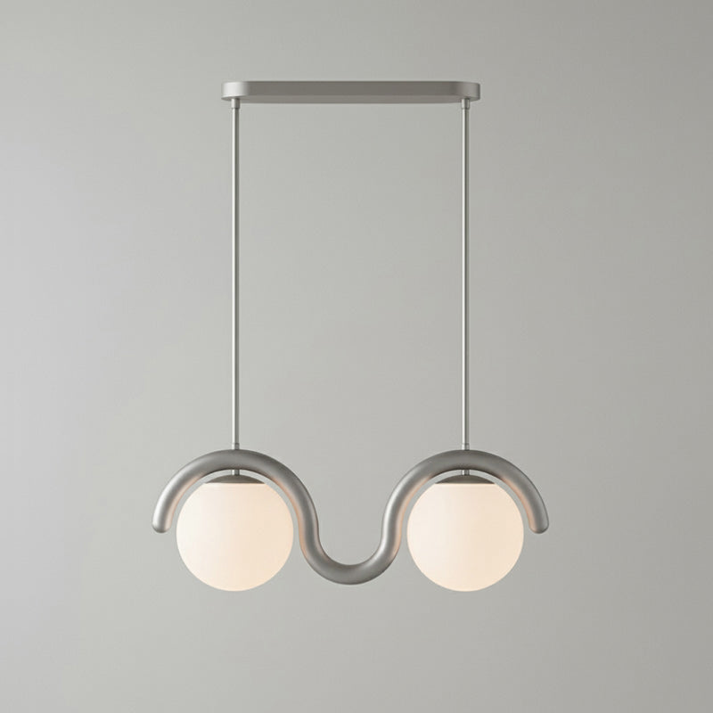 Contemporary chandelier, linear design, living room.