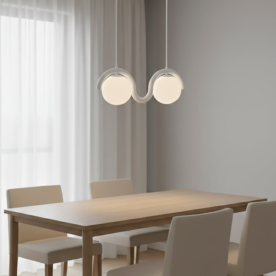 Designer linear pendant light, sophisticated style.