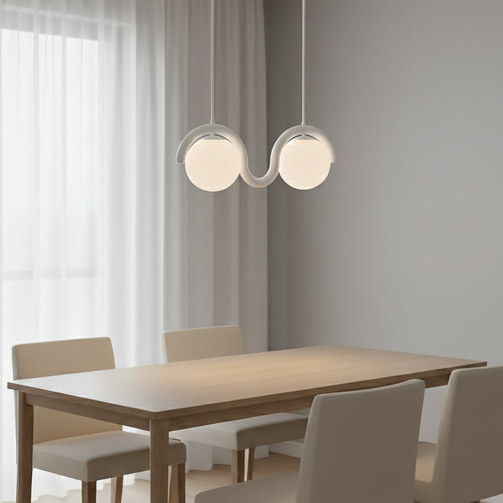 Designer linear pendant light, sophisticated style.