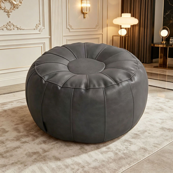 Modern round stool, elegant home decor furniture for living room or bedroom. Provides stylish comfort.