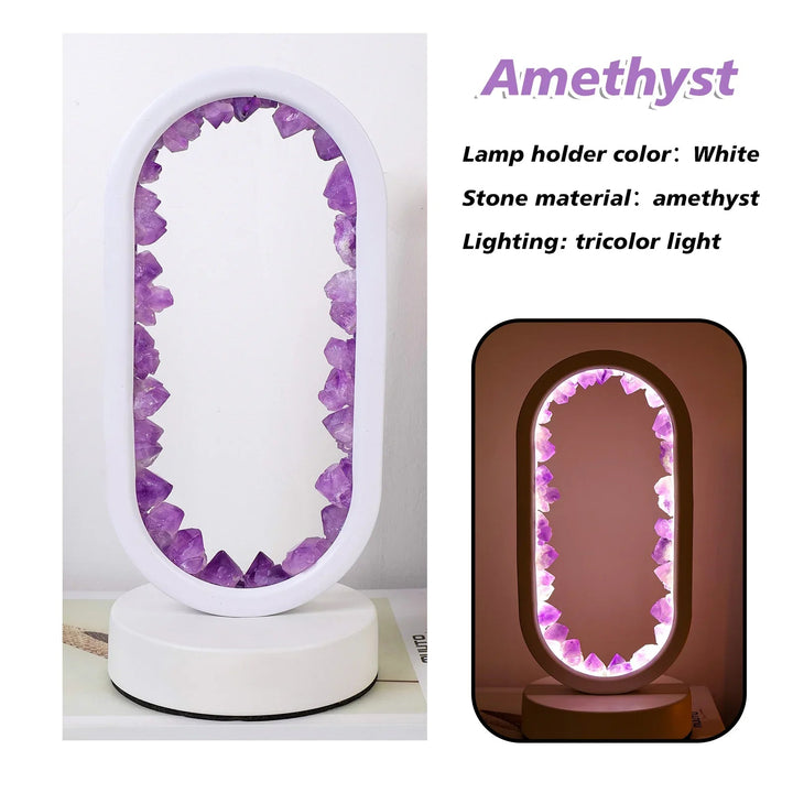 A stylish oval glass table lamp illuminating a modern workspace, ideal for home and office decor.