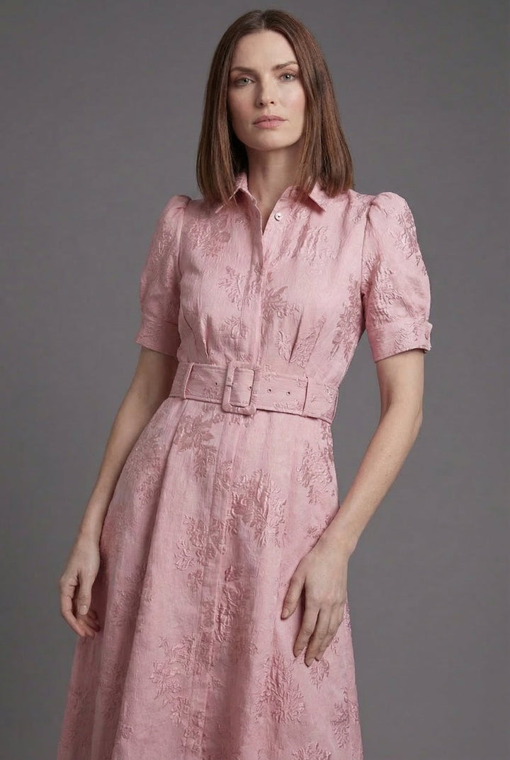 Formal occasion maxi dress for women featuring elegant puff sleeves