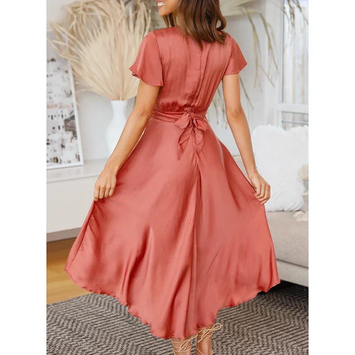 Women's versatile midi dress, elegant yet casual, perfect for timeless style.