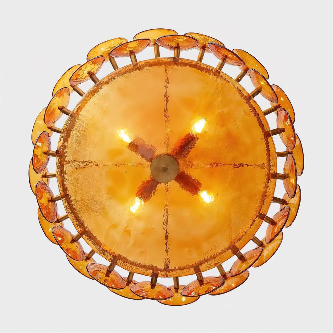 Decorative glass & metal ceiling light fixture for sophisticated home decor.