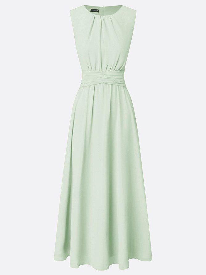 Women's party maxi dress, ruched waist, A-line, perfect for summer.