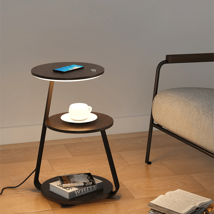 Elegant living room accent table, providing ample storage and display space on two tiers.