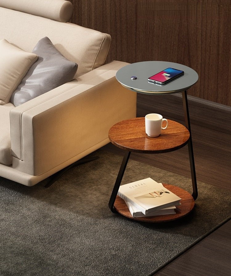 Practical & stylish accent table with a dual-tier design, offering versatile storage solutions.