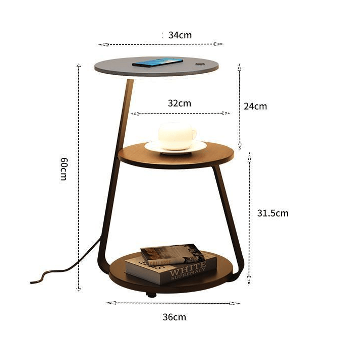 Elegant dual-tier side table, a luxurious furniture piece for modern living room organization.