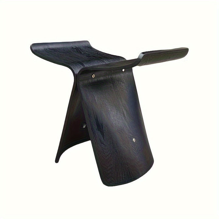 Handcrafted solid wood butterfly stool, adding warmth to your home decor.