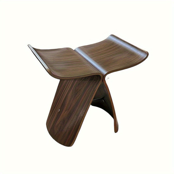 Stylish walnut finish butterfly stool, comfortable and chic accent chair.