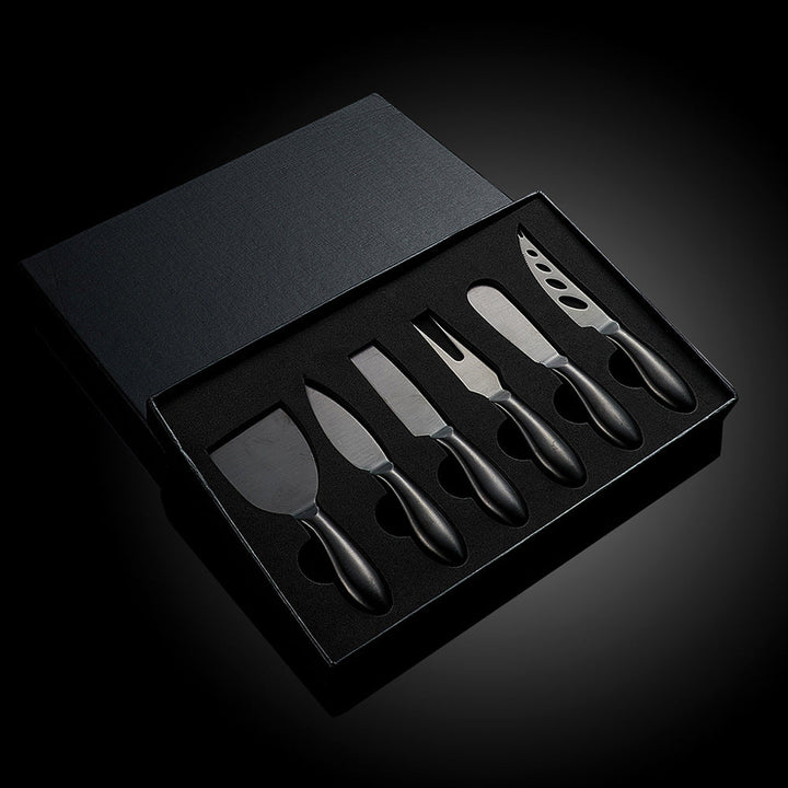 Elegant stainless steel cheese knife set of 6 for entertaining and parties.