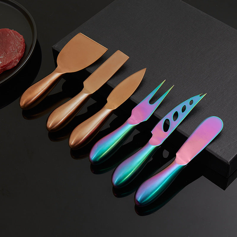 Durable stainless steel cheese knife set, ideal kitchen tools for serving.