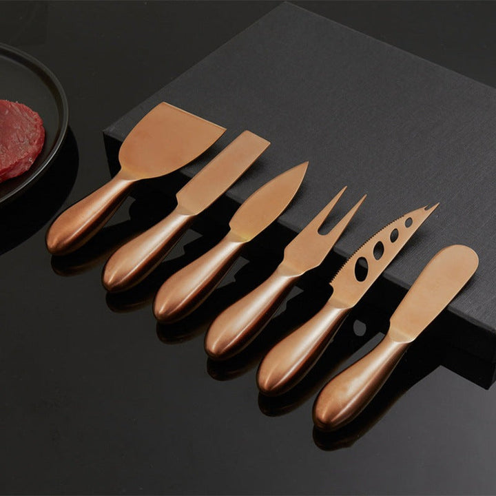 Entertain in style with this 6-piece stainless steel cheese knife serving set.