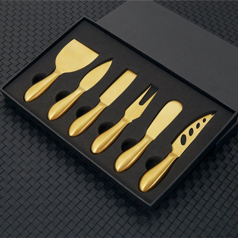 Premium stainless steel cheese knives for a sophisticated cheese board experience.