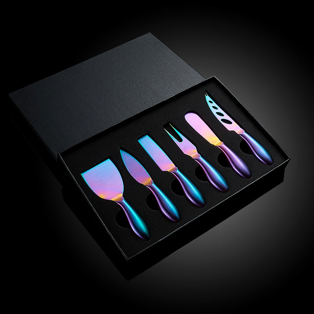 Gourmet stainless steel cheese knife set, essential for any party supplies.